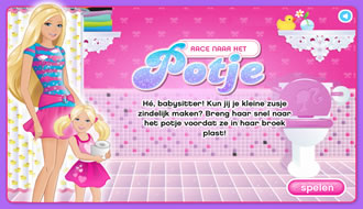 Barbie Race Naar Het Potje